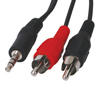 Audio Cable, 3.5mm Plug Stereo to 2xRCA plugs, 1.2m